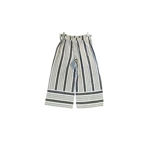 Planet Gold 100% Cotton Pull On Grey & White Crop Pants Size L Paperbag Waist